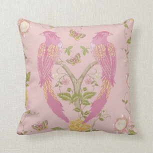 Coussin Fleurs de papillons élégantes assez roses de