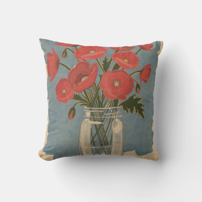 Coussin Fleurs de pavot (Recto)