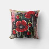 Coussin Fleurs De Pavot En Aquarelle (Recto)