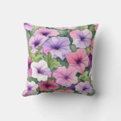 Coussin Fleurs de pétunia aquarelle (Verso)