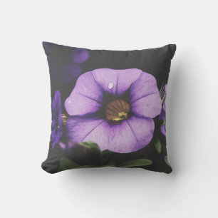 Coussin Fleurs de Pétunia Lavande Violette