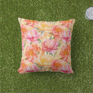 Coussin Fleurs de pivoine à l'extérieur de l'oreiller à la