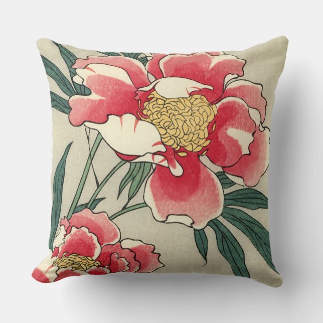 Coussin Fleurs de pivoines vintages (Recto)
