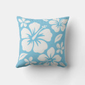 Coussin Fleurs de plage bleu tropical (Verso)