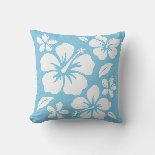 Coussin Fleurs de plage bleu tropical (Recto)