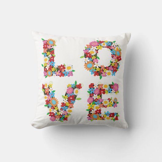 Coussin Fleurs de printemps fantastiques AIMER Alphabets d (Recto)