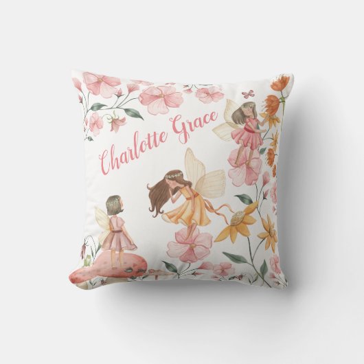 Coussin Fleurs de printemps Fleurs de bois Fées de forêt N (Recto)