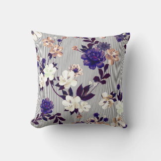 Coussin Fleurs de printemps Motif en silhouette noire