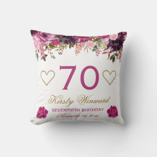 Coussin Fleurs de printemps roses élégantes à l'aquarelle