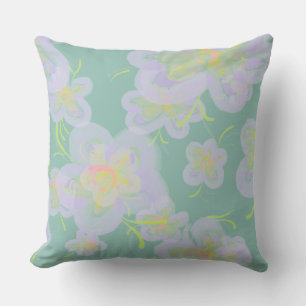 Coussin Fleurs de printemps (violet/turquoise)