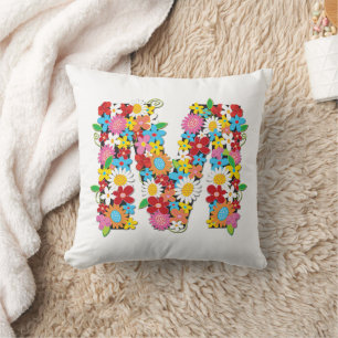 Coussin Fleurs de Printemps Whimsical Jardin Monogramme Co