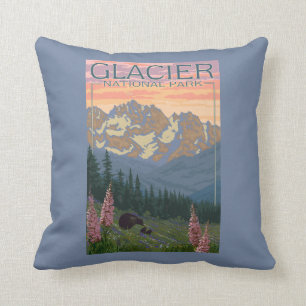 Coussin Fleurs de ressort - parc national de glacier, la