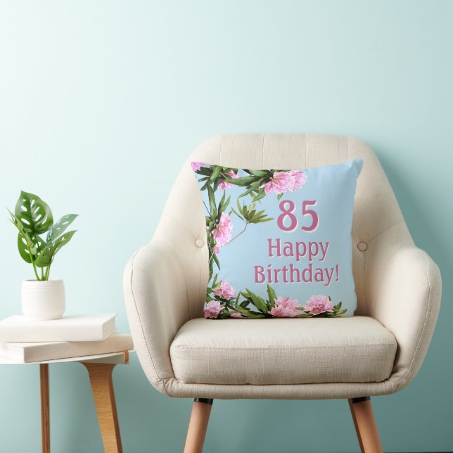 Coussin Fleurs de Rhododendron pour le 85e Anniversaire Pe (Chaise)