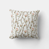Coussin Fleurs de rose rose romantiques Anniversaire (Recto)