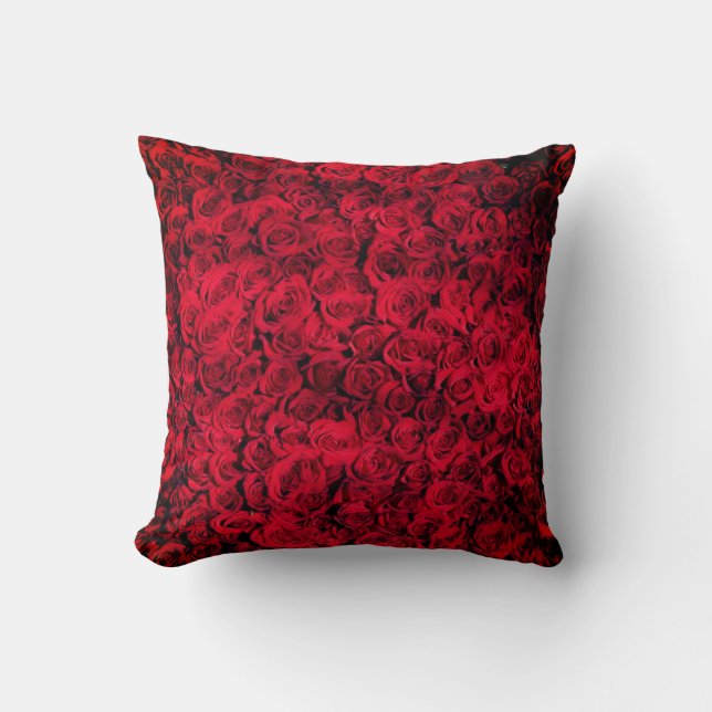 Coussin Fleurs de rose rouge (Recto)