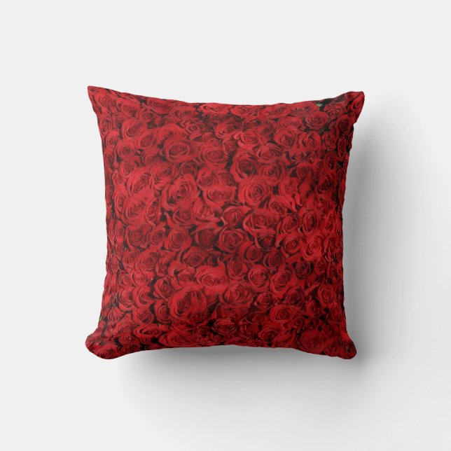 Coussin Fleurs de rose rouge (Recto)
