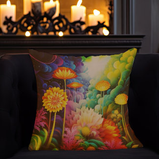 Coussin Fleurs de saumons colorées