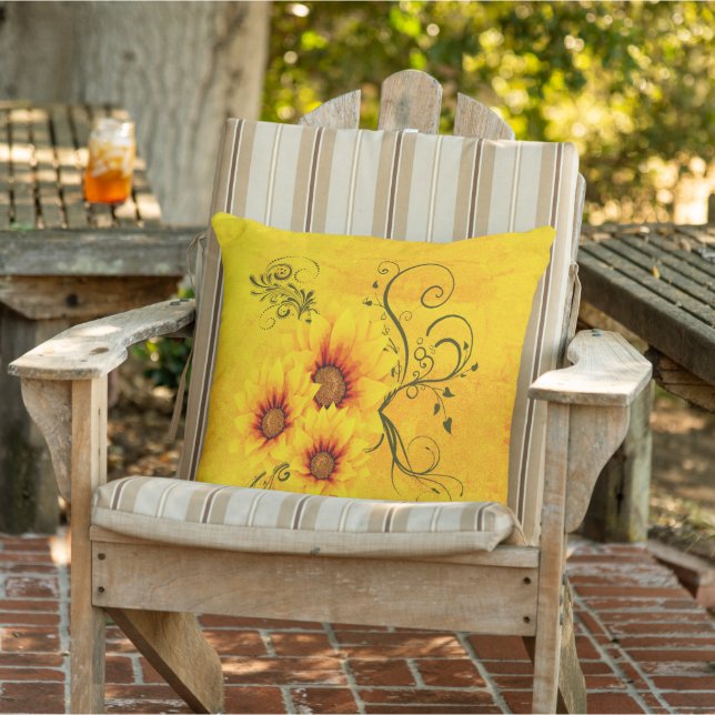 Coussin Fleurs de soleil (Chaise)