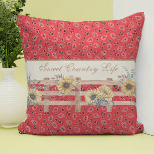 Coussin Fleurs de soleil de pays sur Bandana Imprimer pers