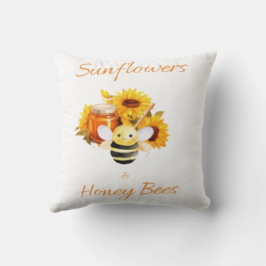 Coussin "Fleurs de soleil et abeilles de miel" (Verso)