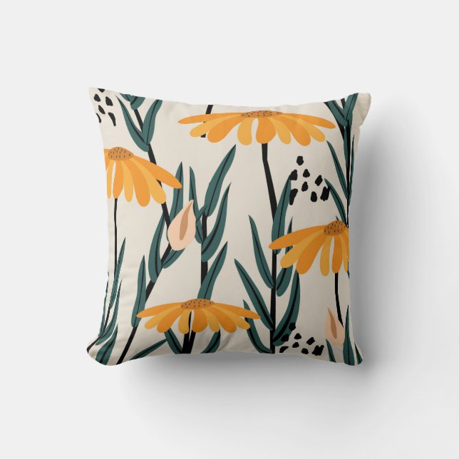 Coussin Fleurs de soleil jaunes (Recto)