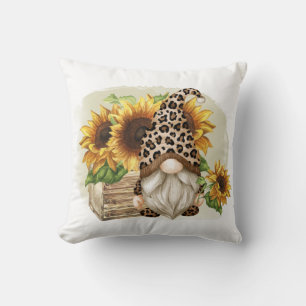 Coussin Fleurs de soleil léopard Gnome