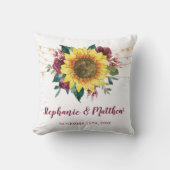 Coussin Fleurs de soleil rustiques Mariage (Recto)