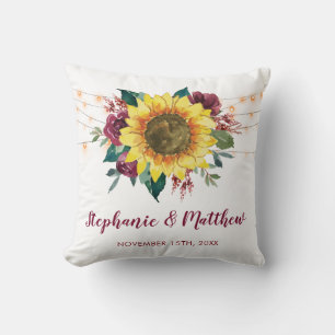 Coussin Fleurs de soleil rustiques Mariage