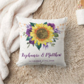 Coussin Fleurs de soleil rustiques violet lumières florale (Couverture)