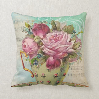 Coussin Fleurs de tasse de thé