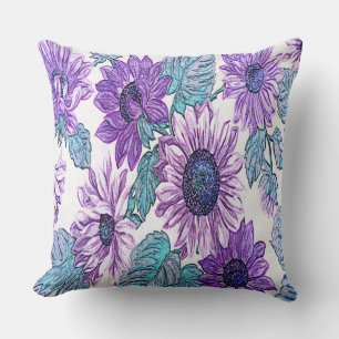 Coussin Fleurs de tissu pourpre