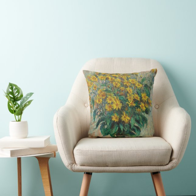 Coussin Fleurs de topinambour de Claude Monet (Chaise)