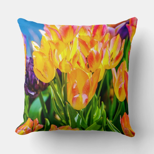 Coussin Fleurs de tulipes - Flourdissant (Recto)