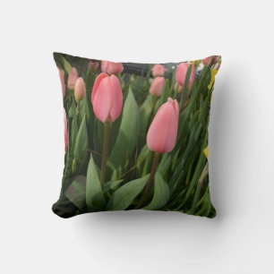 Coussin Fleurs de tulipes roses de printemps