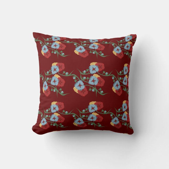 Coussin Fleurs de verdure florale de printemps moderne Bou (Recto)