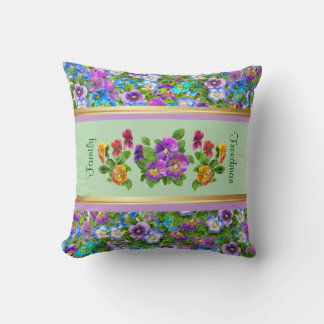 Coussin Fleurs de Violette Pensée Personnalisées Cottage F