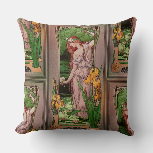 Coussin Fleurs d'eau par Élisabeth Sonrel (Recto)