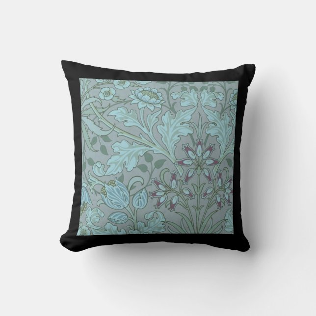 Coussin Fleurs décoratives bleu pastel  (Recto)