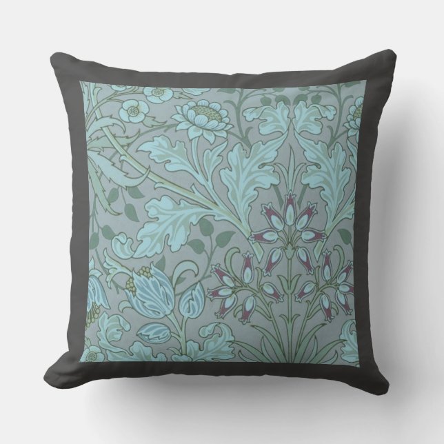 Coussin Fleurs décoratives bleu pastel  (Recto)
