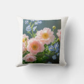 Coussin Fleurs délicates rose bleu (Verso)