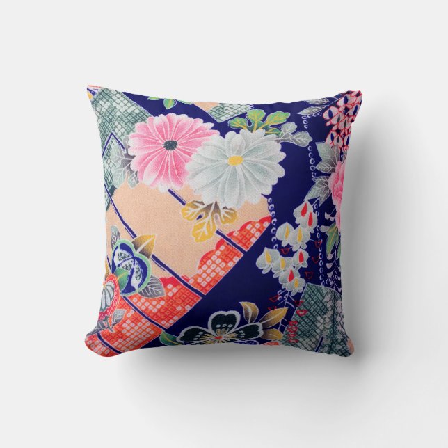 Coussin Fleurs, design japonais (Recto)