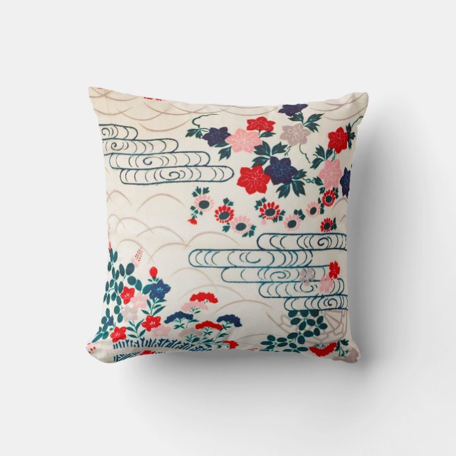 Coussin Fleurs, design japonais (Recto)