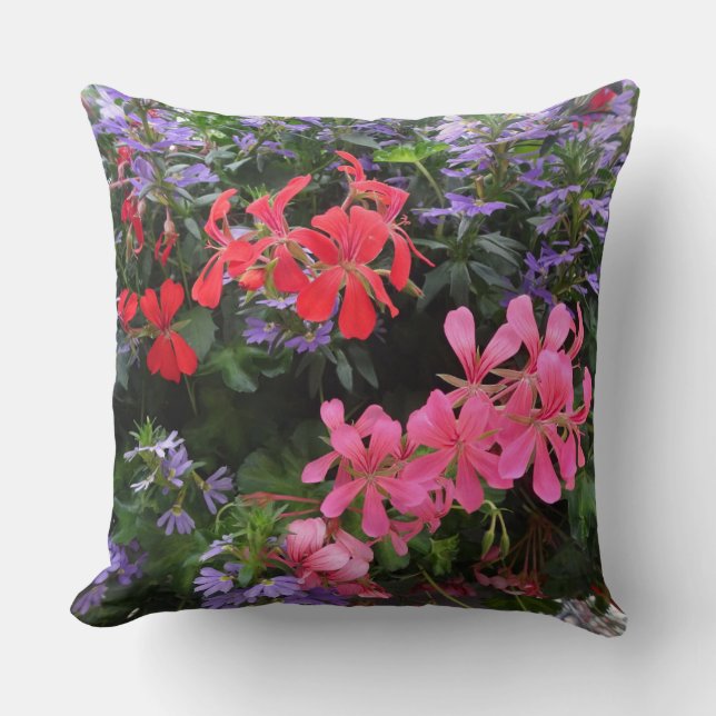 Coussin Fleurs d'été colorées Lancer l'oreiller (Recto)