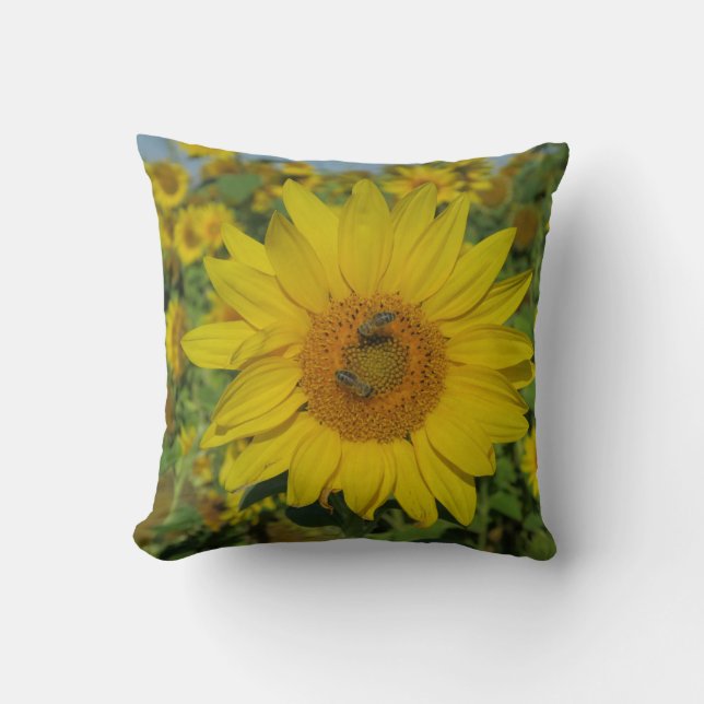 Coussin fleurs d'été jaunes (Recto)