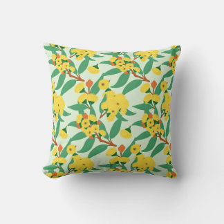 Coussin Fleurs d'eucalyptus jaune