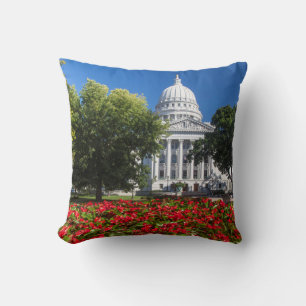 Coussin Fleurs devant le bâtiment du Capitole d'État