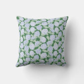Coussin Fleurs d'hortensia bleues et vertes (Verso)