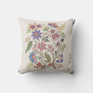 Coussin Fleurs d'Imaginaire en rétro, vintage, embroi jaco