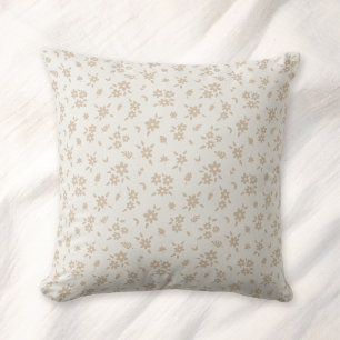Coussin Fleurs Dites Florales Neutres Douces Crème Beige P