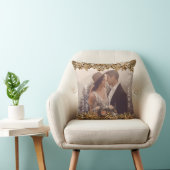 Coussin Fleurs d'or de luxe Elégant Chic Classy Noir (Chaise)